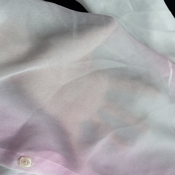 Custom Sheer White Button Up Blouse - Picture 4 of 4